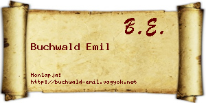 Buchwald Emil névjegykártya